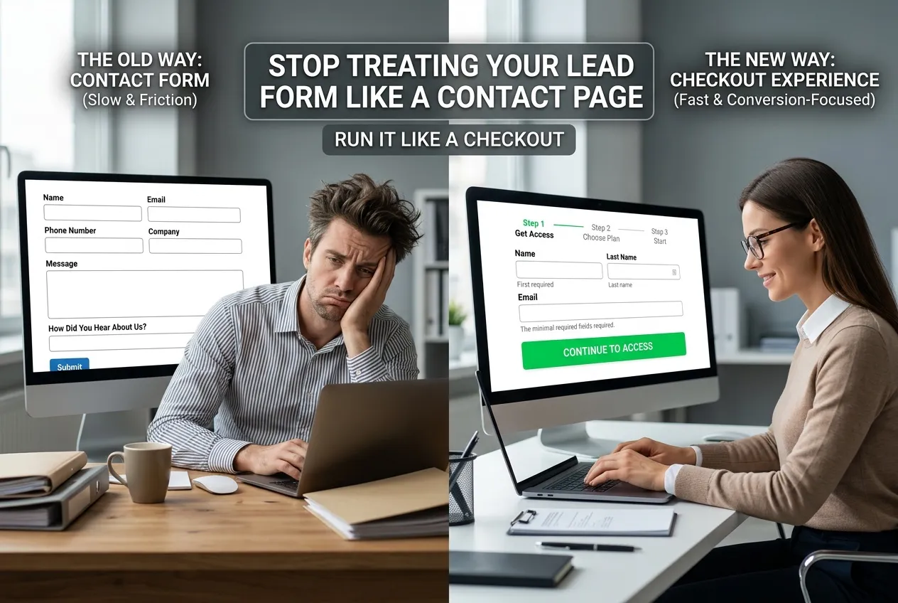 Stop Treating Your Lead Form Like a Contact Page: Run It Like a Checkout