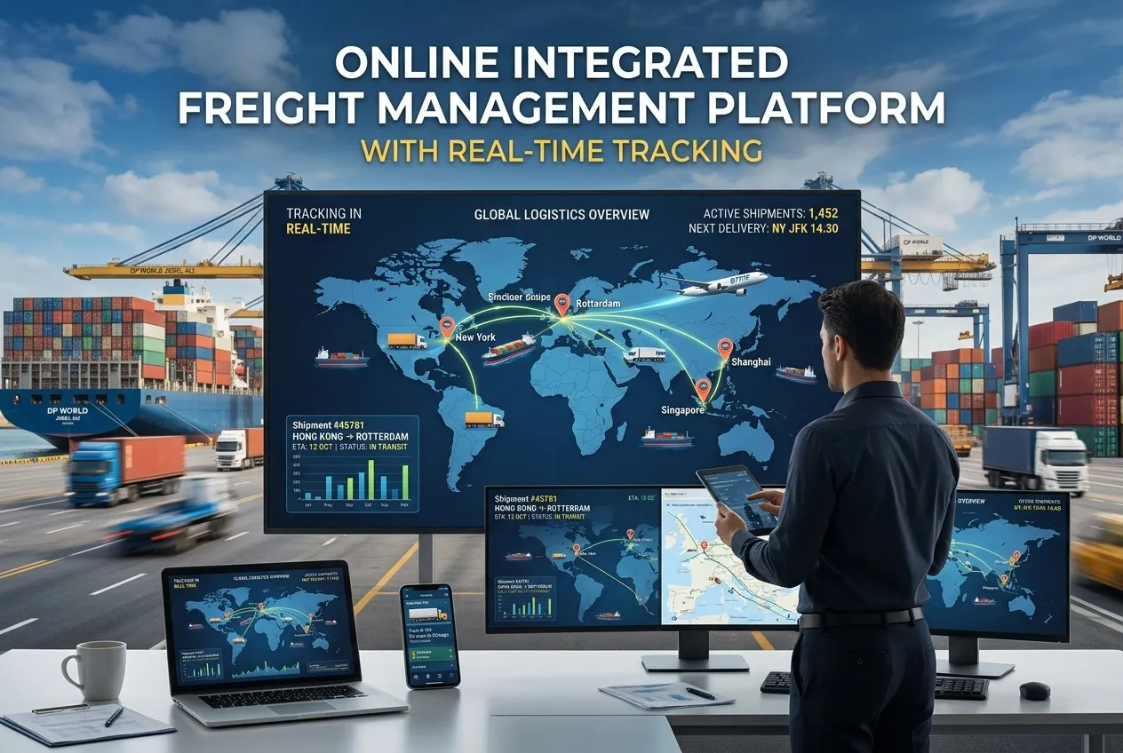 Online integrated freight management platform with real-time tracking