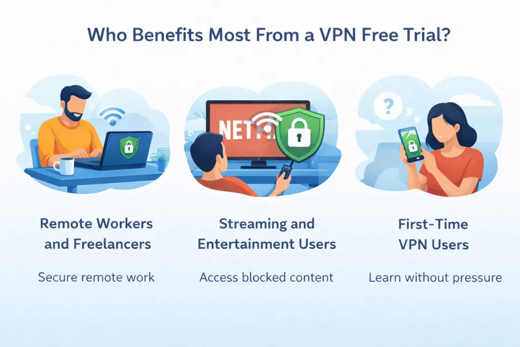 Who benefits from VPN free trial infographic guide